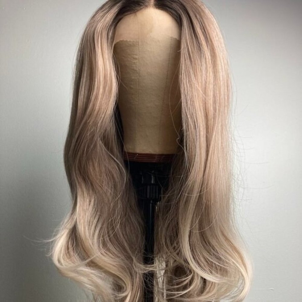 Ash Brown Wigs,Ombre Blonde Wig
